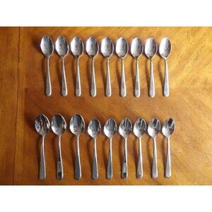 18x Cambridge ROSALIND Glossy Stainless Flatware (15) Table Spoons (3) Serving
